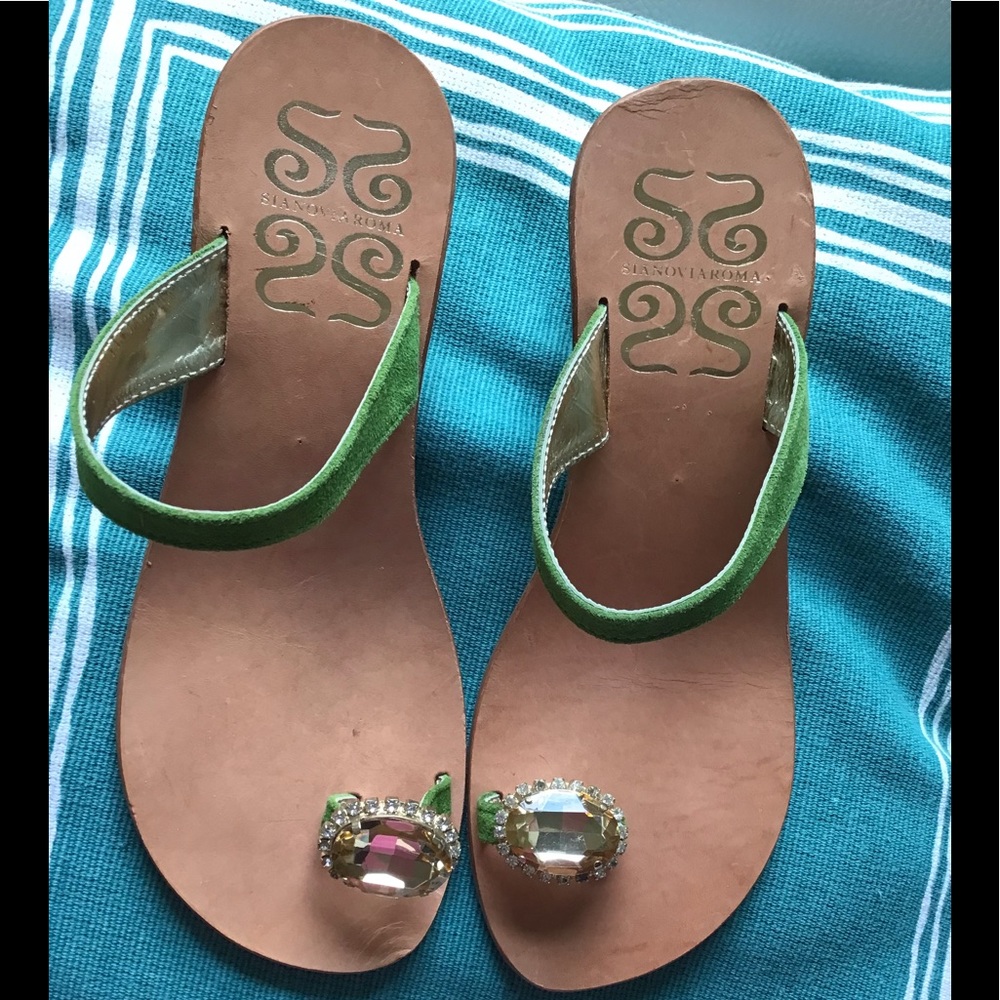 SIANOVIAROMA ladies leather sandals made in Italy size 5.5